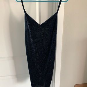 NWOT Beautiful and Sexy Navy Sparkly Velvet Dress